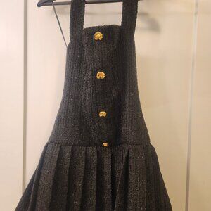HEIRESS BEVERLY HILLS Black tweed flare mini dress
